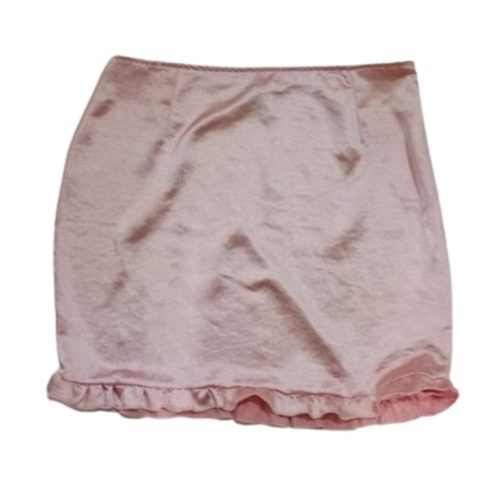 ---  Peach Satin Skirt Jr Large (Women Small or Medium)